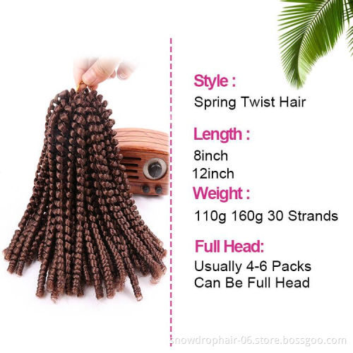 Best Synthetic Braiding Hair Extension Fluffy Kinky Purple 12 Inches Red Blue Colored Nubian Crochet Braid Spring Twist Hair